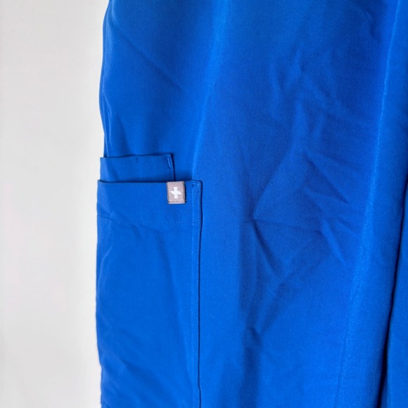Figs High Waisted Isabel Wide Leg Scrub Technical Cobalt Blue Pants Size Small - Picture 6 of 8